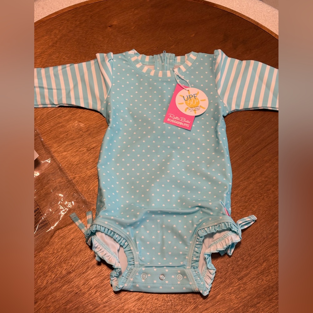 NWT’s- Charming Aqua Heart Kids Swim One Piece